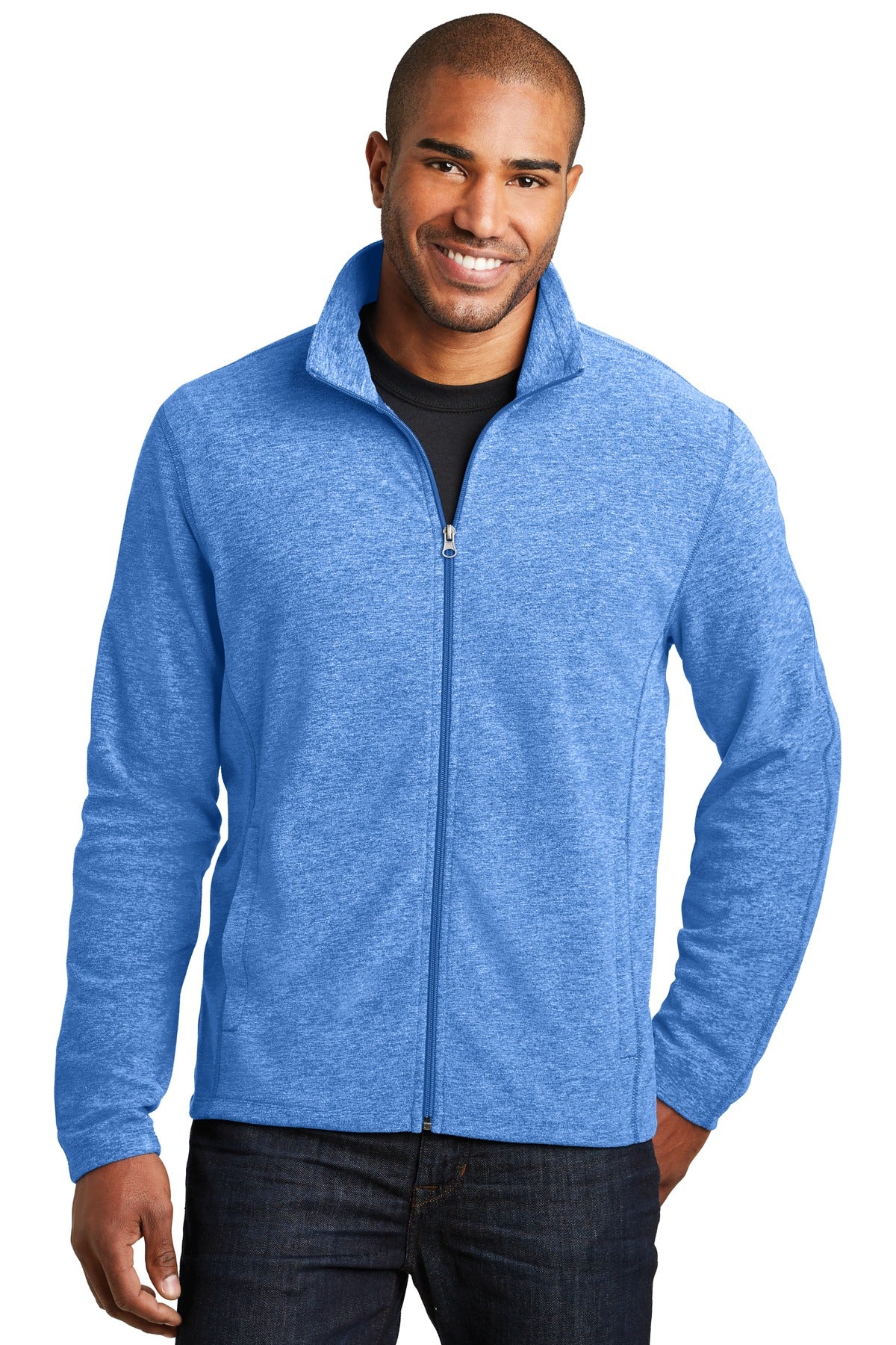 Port Authority? Heather Microfleece Full-Zip Jacket. F235