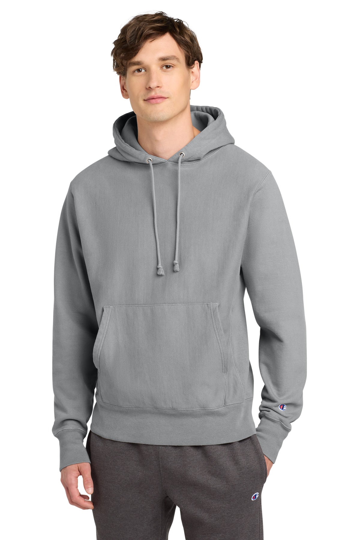 Champion Â® Reverse Weave Â® Garment-Dyed Hooded Sweatshirt. GDS101