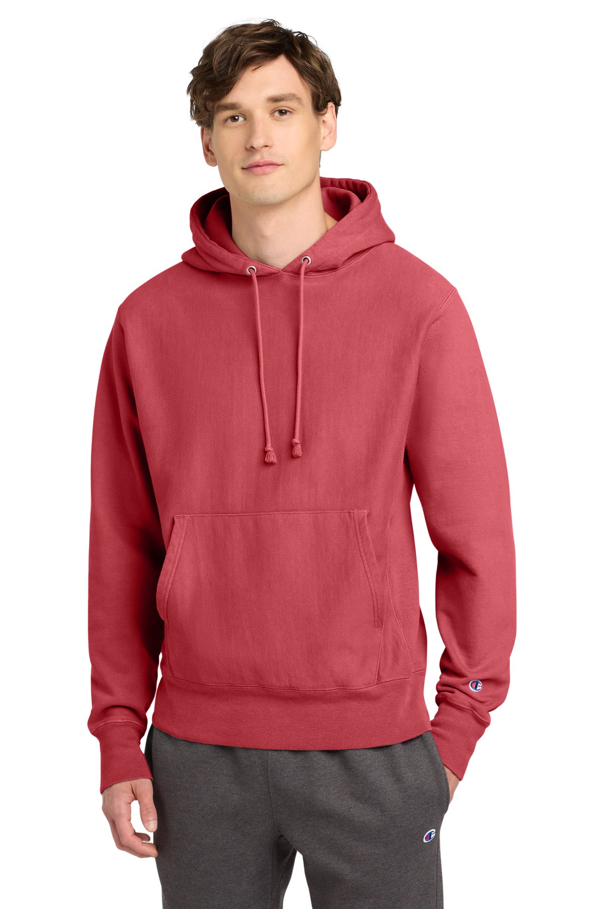 Champion Â® Reverse Weave Â® Garment-Dyed Hooded Sweatshirt. GDS101