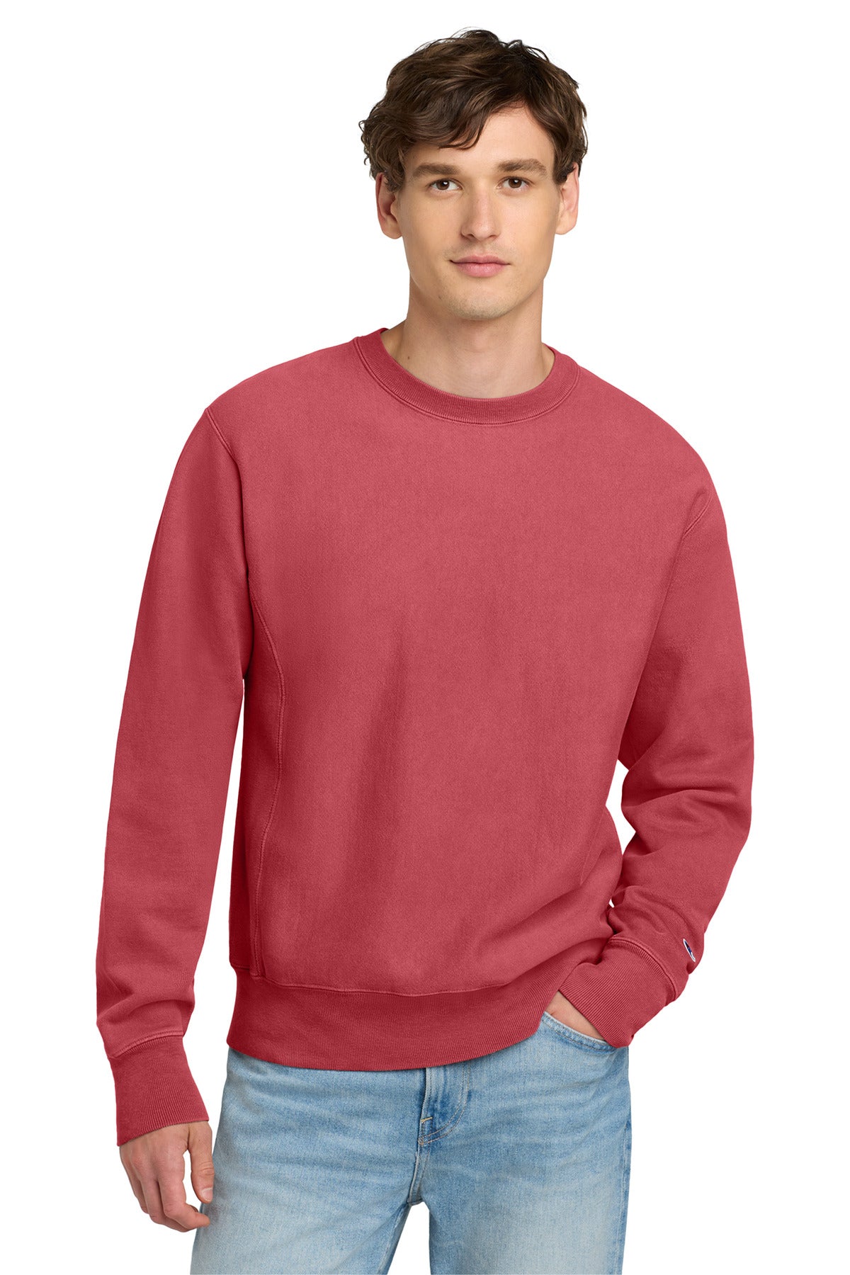 Champion Â® Reverse Weave Â® Garment-Dyed Crewneck Sweatshirt. GDS149