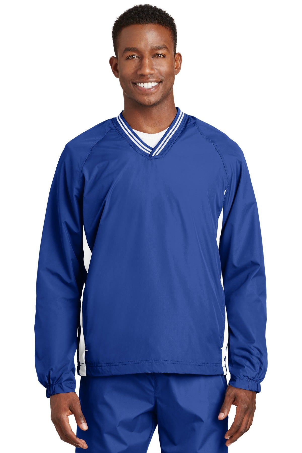 Sport-Tek? Tipped V-Neck Raglan Wind Shirt. JST62