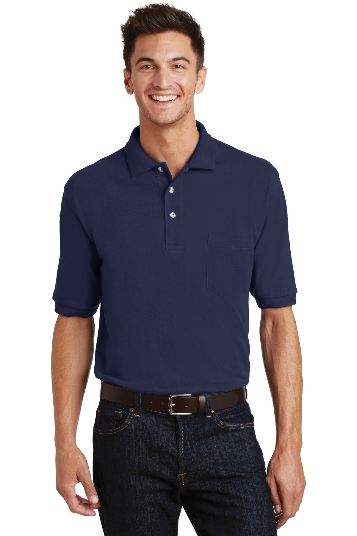 Port AuthorityÂ® Heavyweight Cotton Pique Polo with Pocket.  K420P