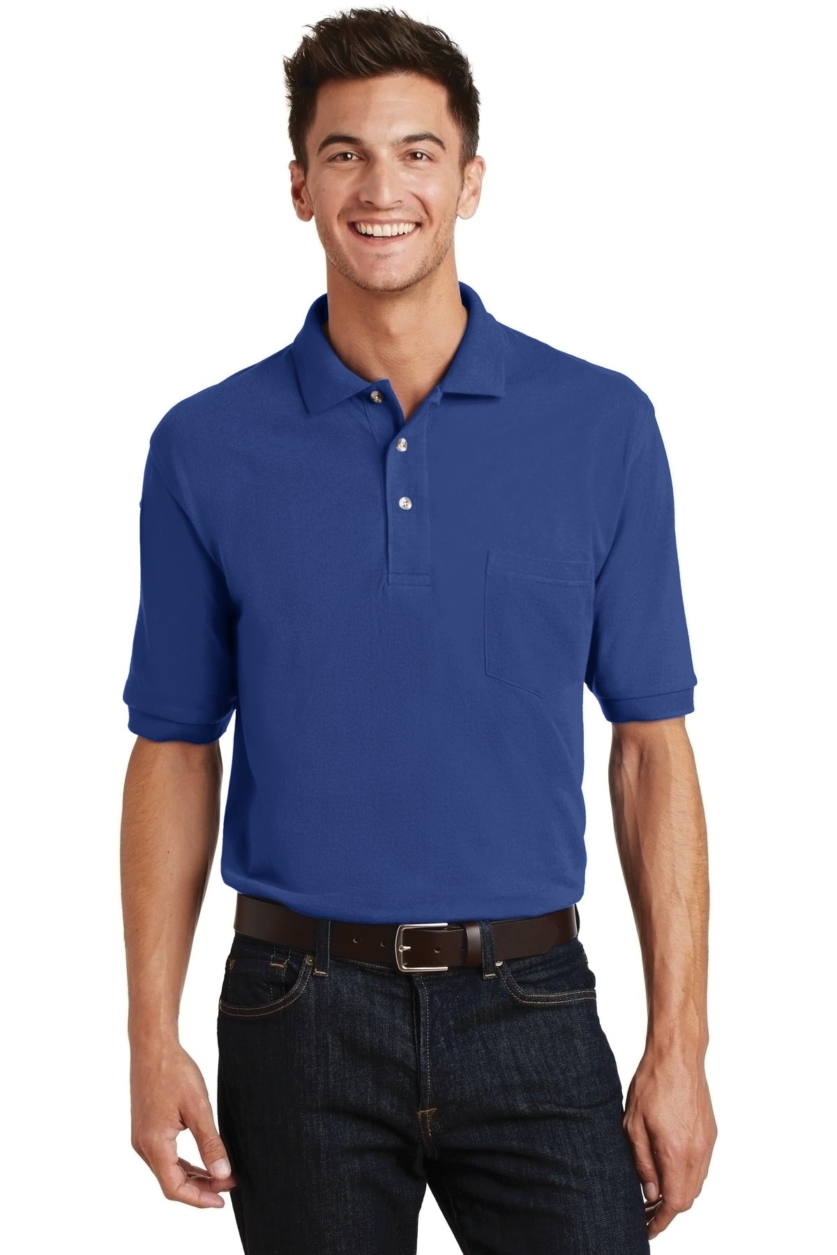 Port AuthorityÂ® Heavyweight Cotton Pique Polo with Pocket.  K420P