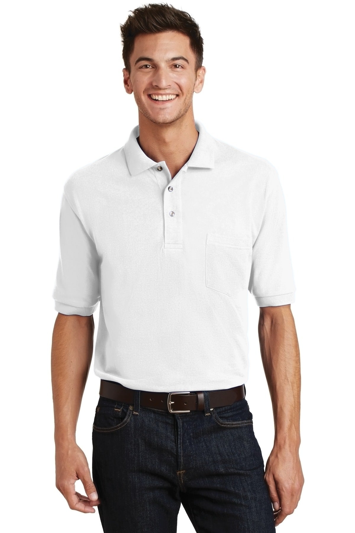 Port AuthorityÂ® Heavyweight Cotton Pique Polo with Pocket.  K420P