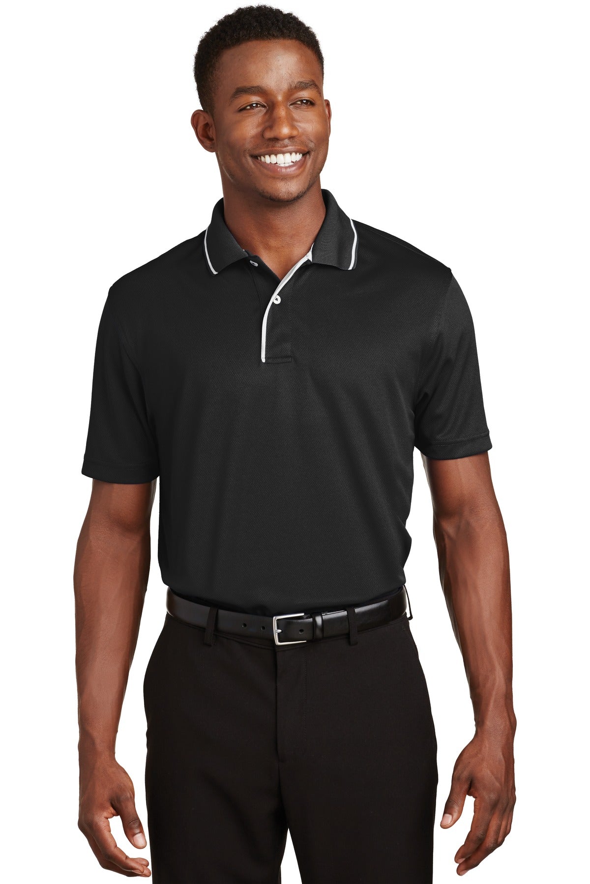 Sport-TekÂ® Dri-MeshÂ® Polo with Tipped Collar and Piping.  K467