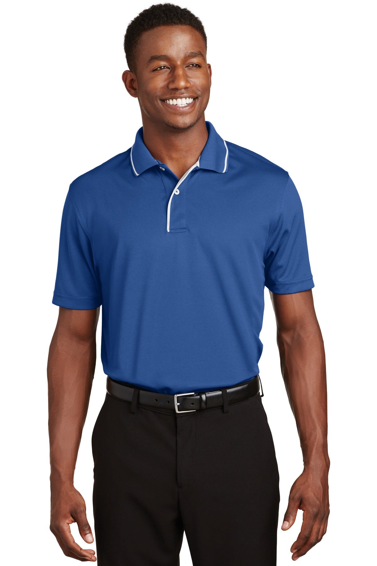 Sport-TekÂ® Dri-MeshÂ® Polo with Tipped Collar and Piping.  K467