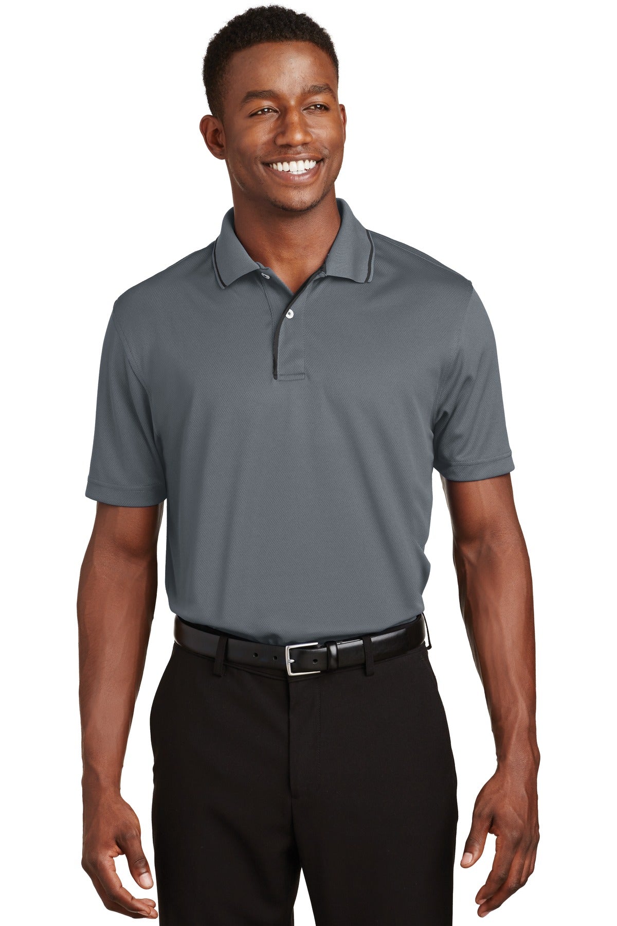 Sport-TekÂ® Dri-MeshÂ® Polo with Tipped Collar and Piping.  K467