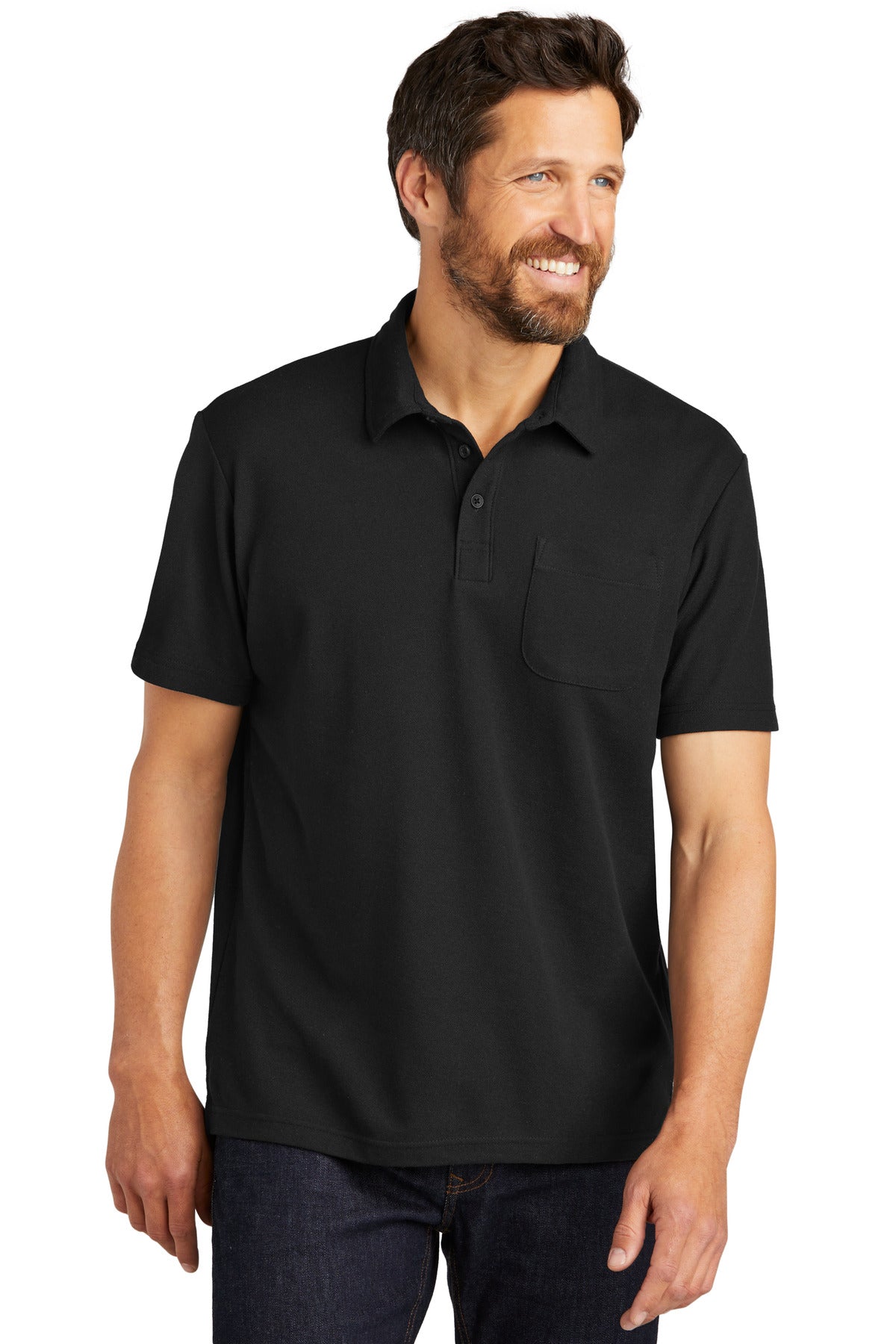 Port AuthorityÂ® C-FREEÂ® Cotton Blend Pique Pocket Polo K868