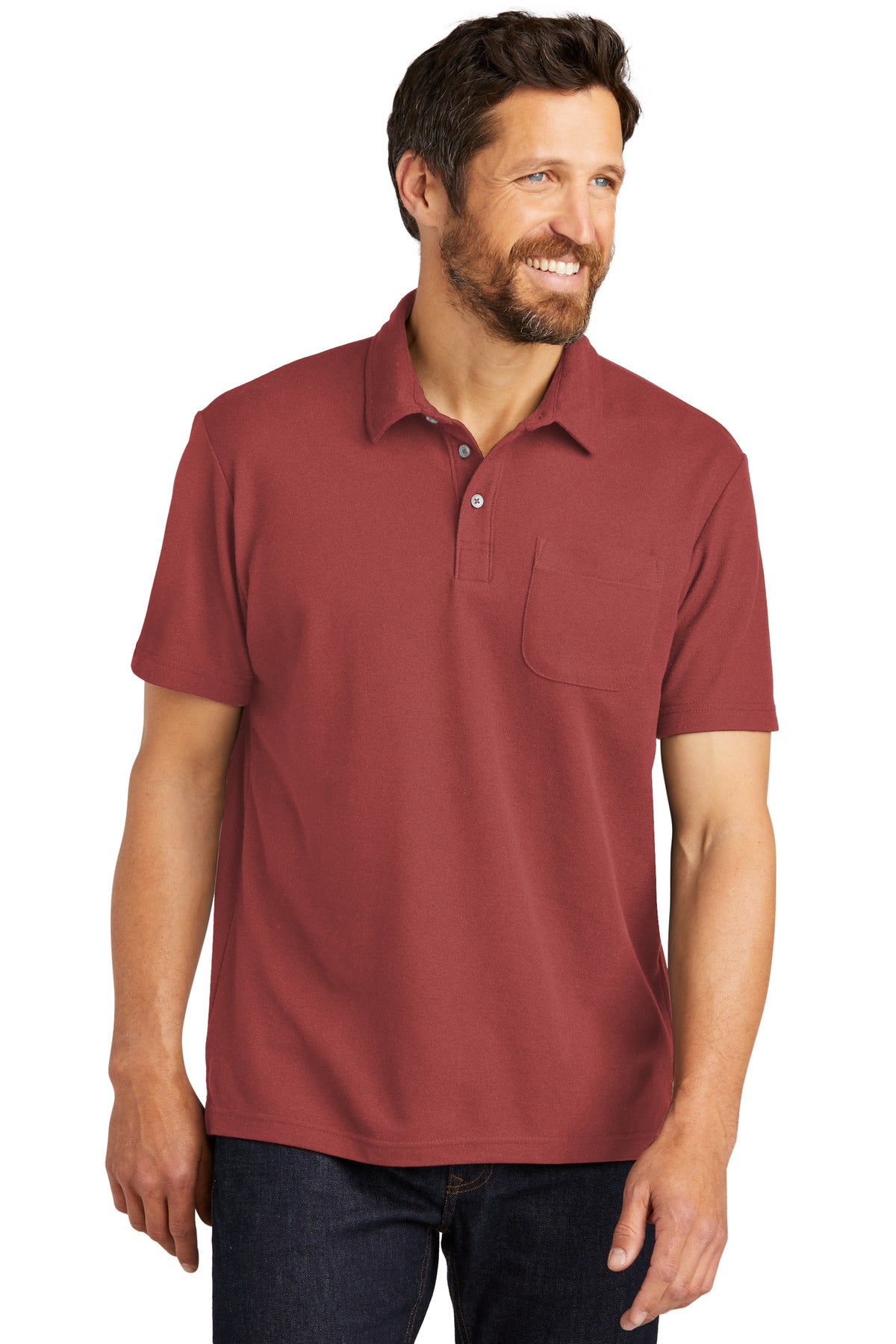 Port AuthorityÂ® C-FREEÂ® Cotton Blend Pique Pocket Polo K868