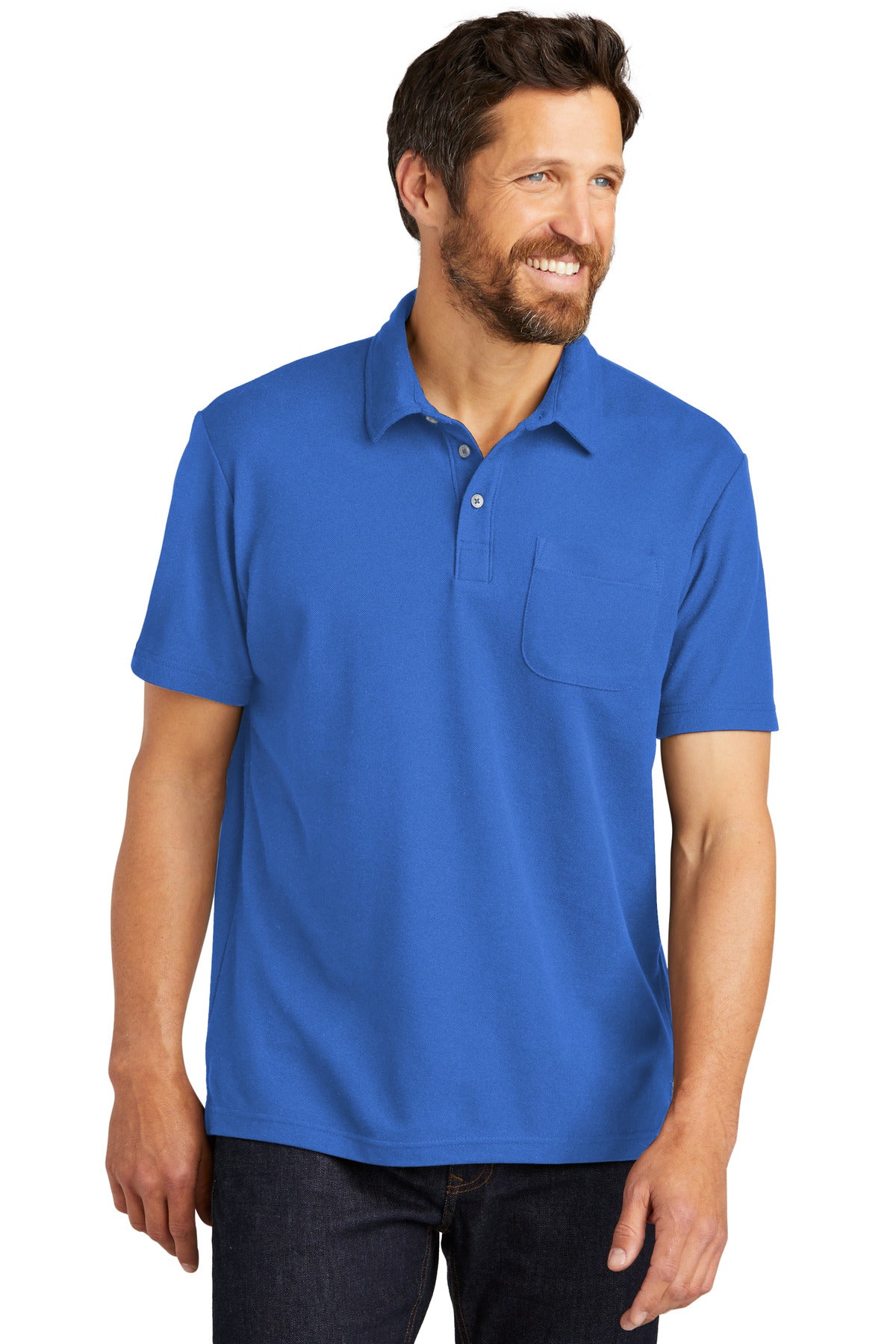 Port AuthorityÂ® C-FREEÂ® Cotton Blend Pique Pocket Polo K868