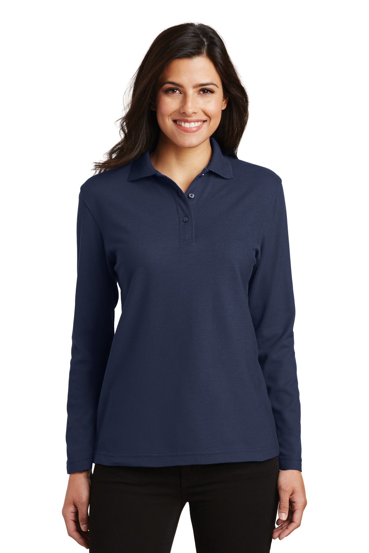 Port AuthorityÂ® Women's Silk Touchâ„¢ Long Sleeve Polo.  L500LS