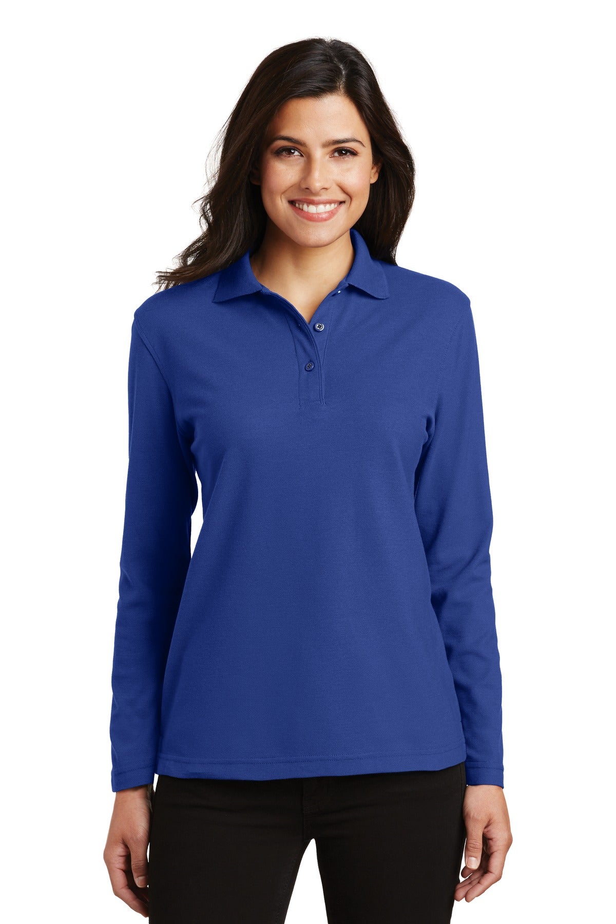 Port AuthorityÂ® Women's Silk Touchâ„¢ Long Sleeve Polo.  L500LS