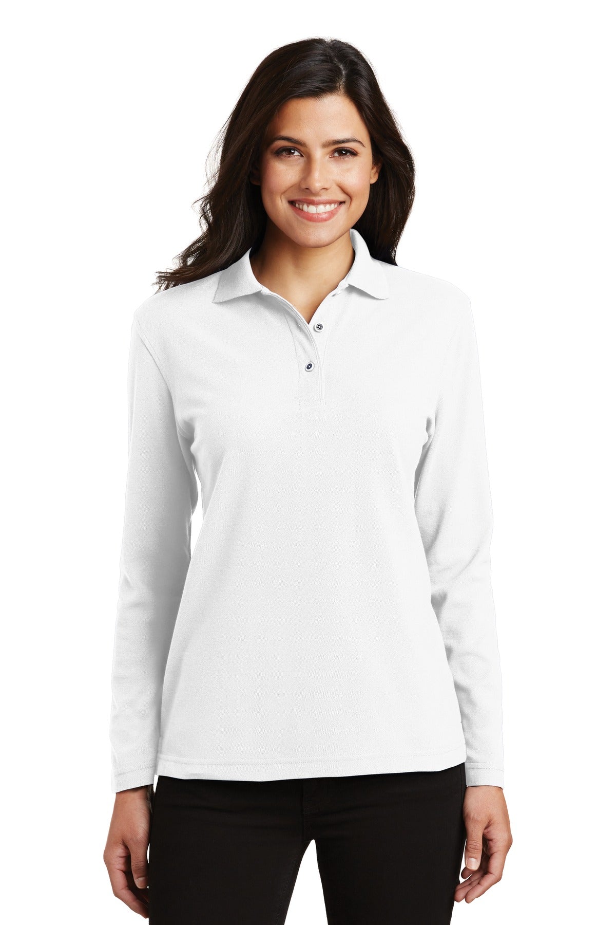 Port AuthorityÂ® Women's Silk Touchâ„¢ Long Sleeve Polo.  L500LS