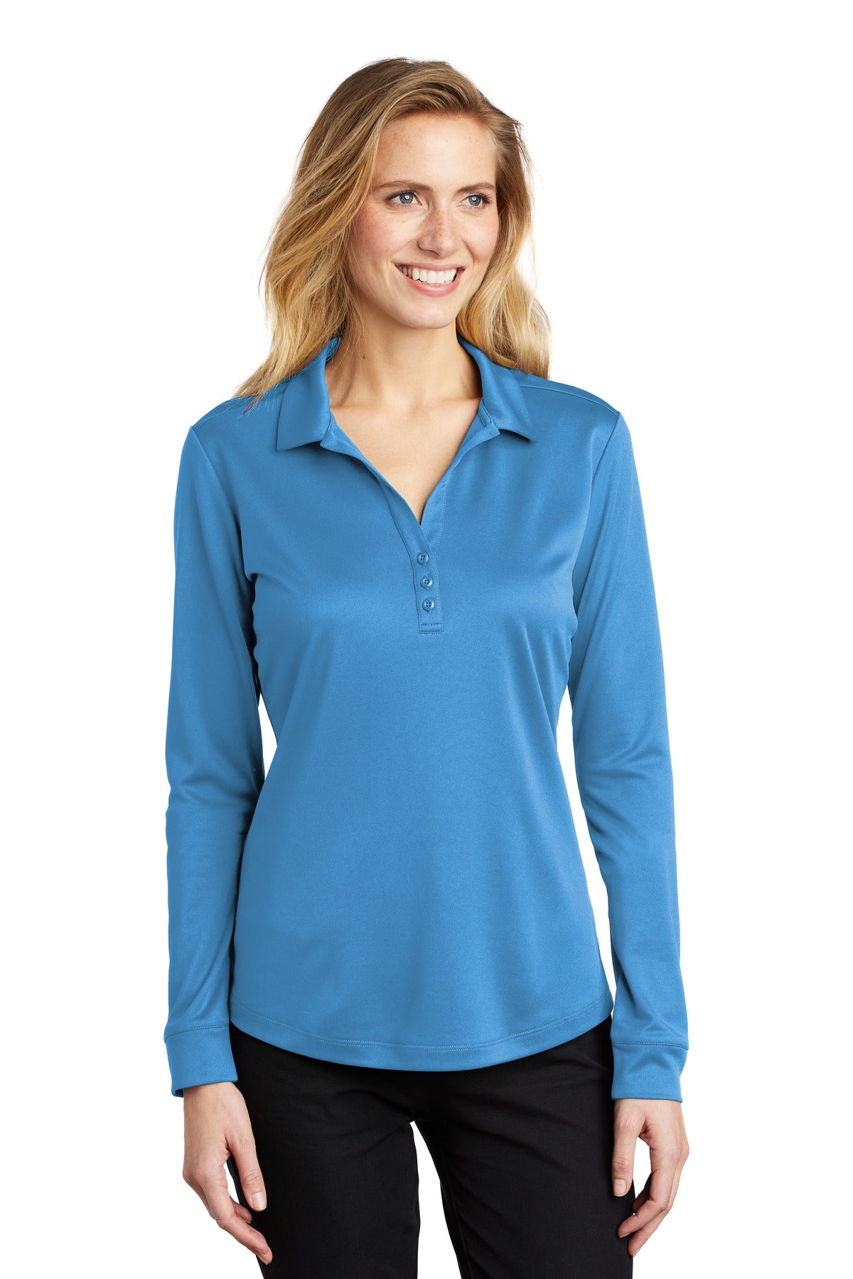 Port Authority Â® Women's Silk Touch â„¢  Performance Long Sleeve Polo. L540LS