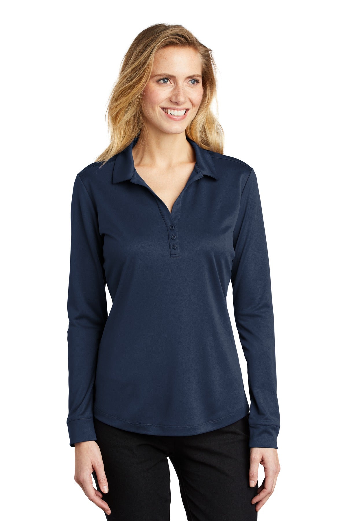 Port Authority Â® Women's Silk Touch â„¢  Performance Long Sleeve Polo. L540LS