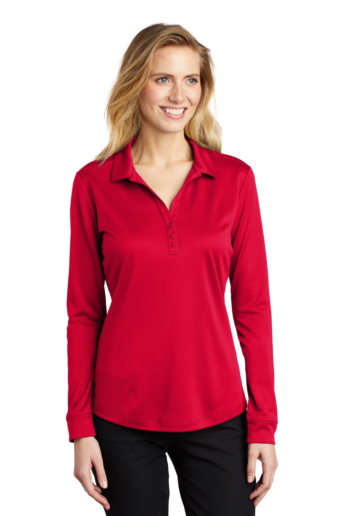 Port Authority Â® Women's Silk Touch â„¢  Performance Long Sleeve Polo. L540LS