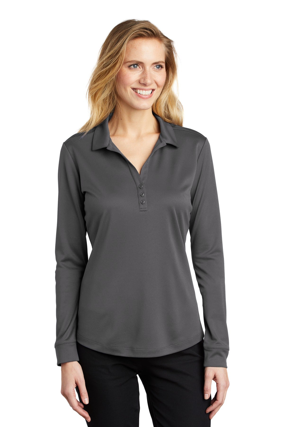 Port Authority Â® Women's Silk Touch â„¢  Performance Long Sleeve Polo. L540LS