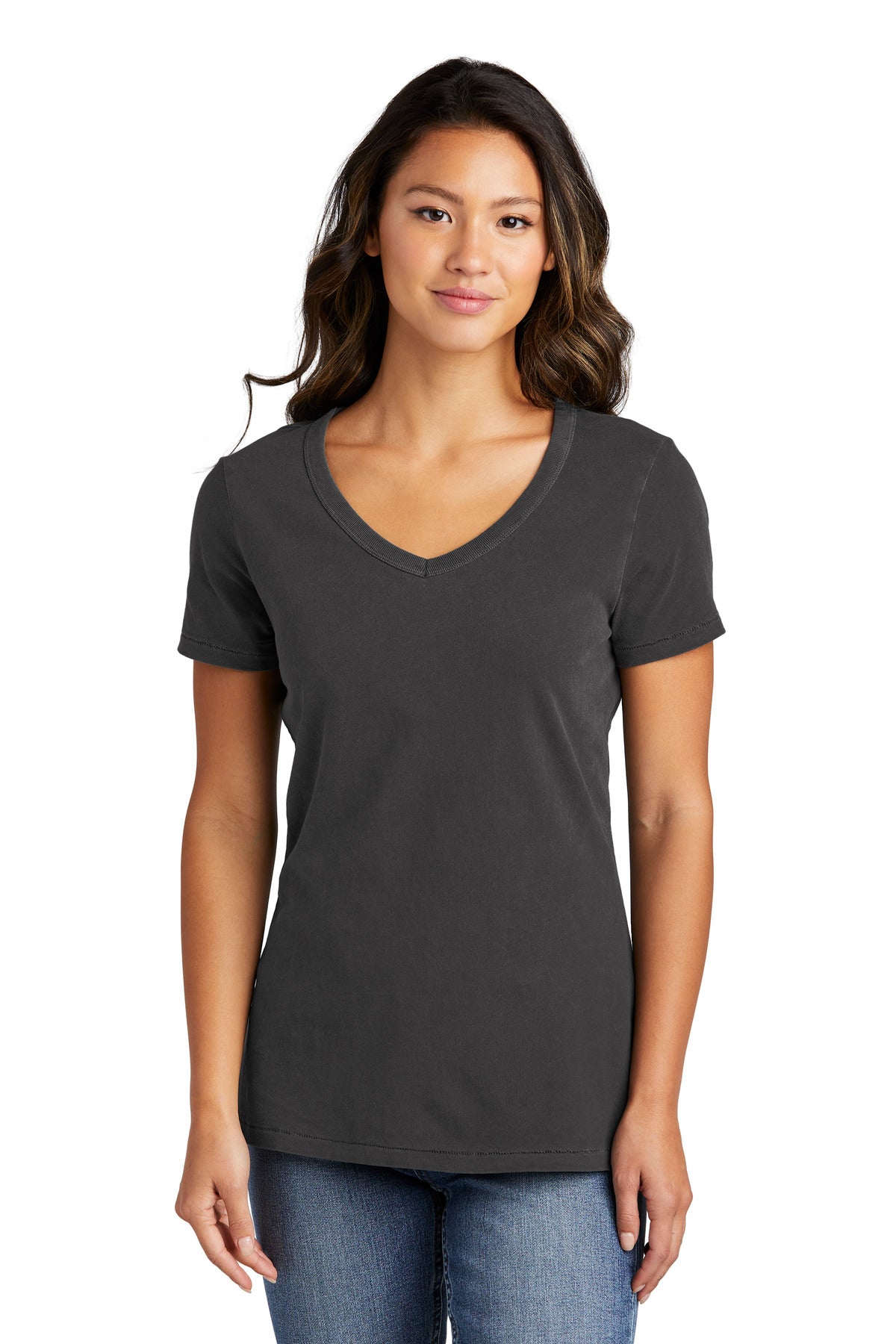 Port & CompanyÂ® Women's Beach WashÂ® Garment-Dyed V-Neck Tee LPC099V