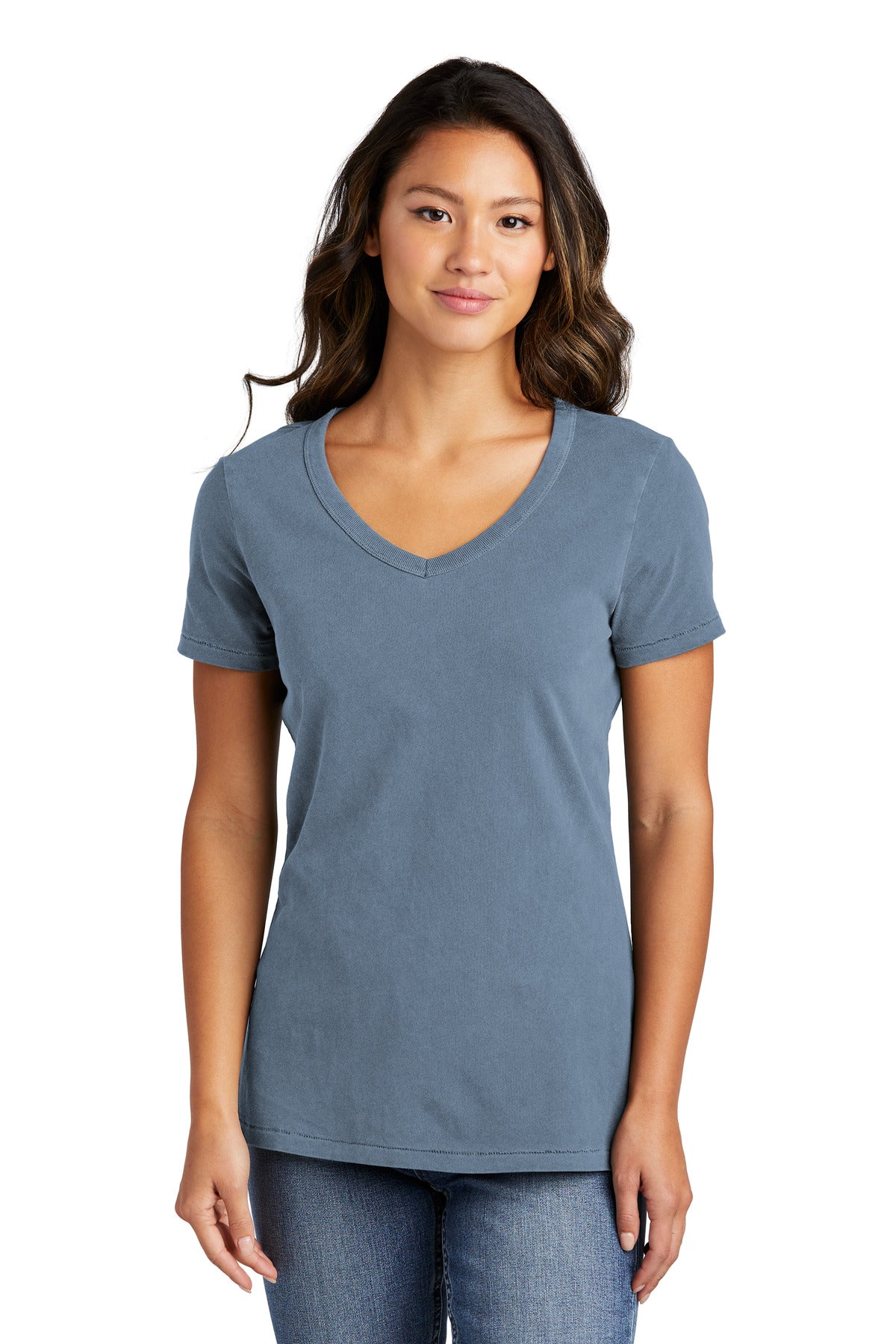 Port & CompanyÂ® Women's Beach WashÂ® Garment-Dyed V-Neck Tee LPC099V