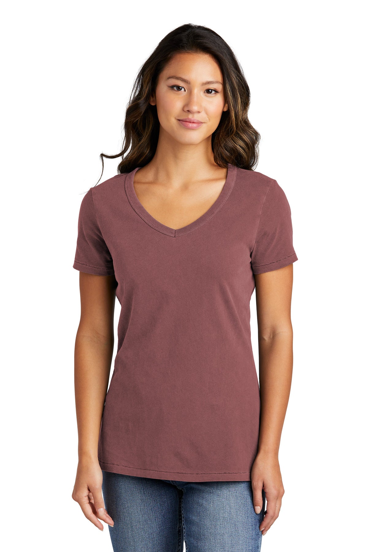 Port & CompanyÂ® Women's Beach WashÂ® Garment-Dyed V-Neck Tee LPC099V