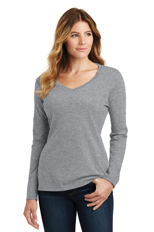 Port & CompanyÂ® Women's Long Sleeve Fan Favorite V-Neck Tee. LPC450VLS