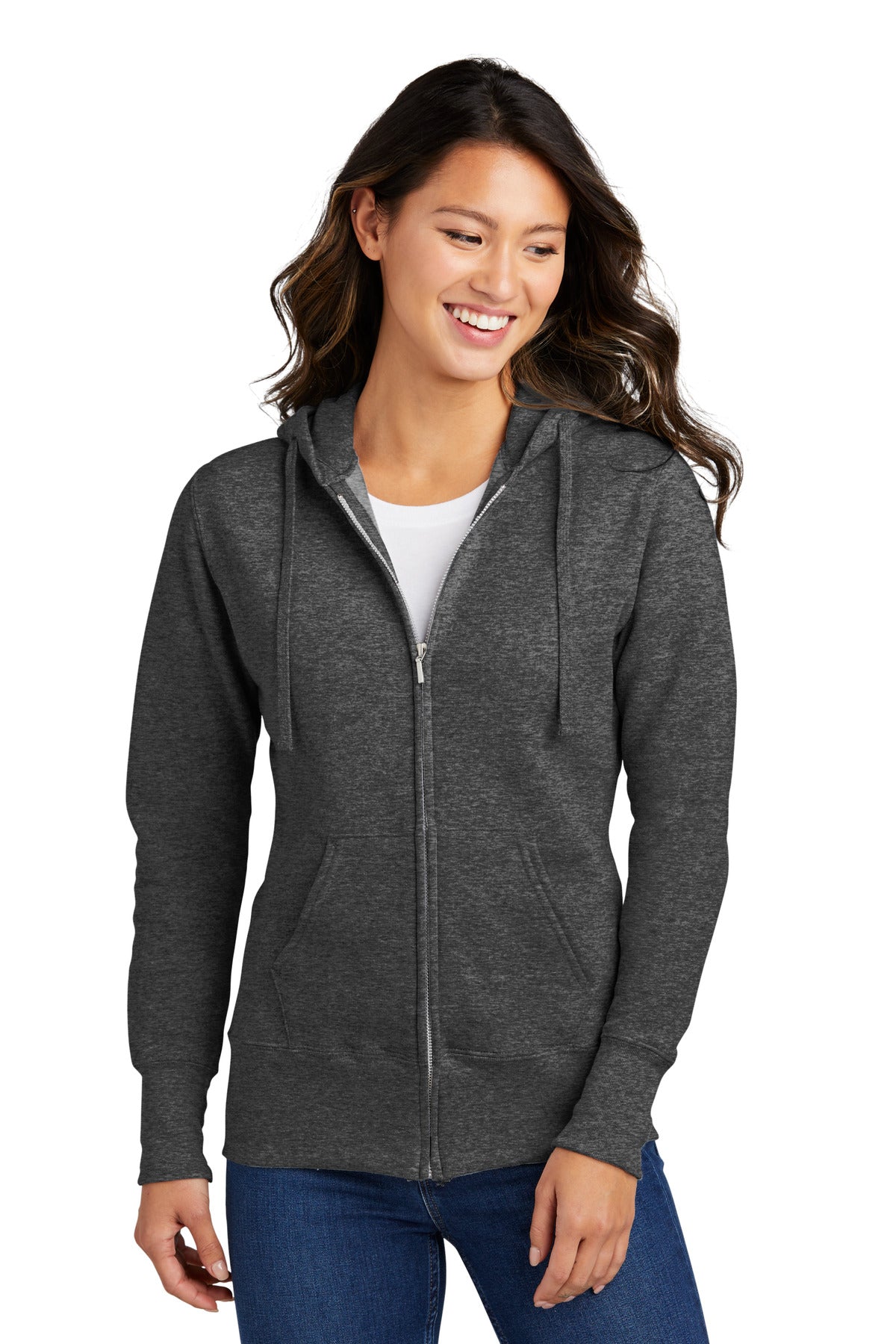 Port & CompanyÃ‚Â® Women's Core Fleece Full-Zip Hooded Sweatshirt. LPC78ZH