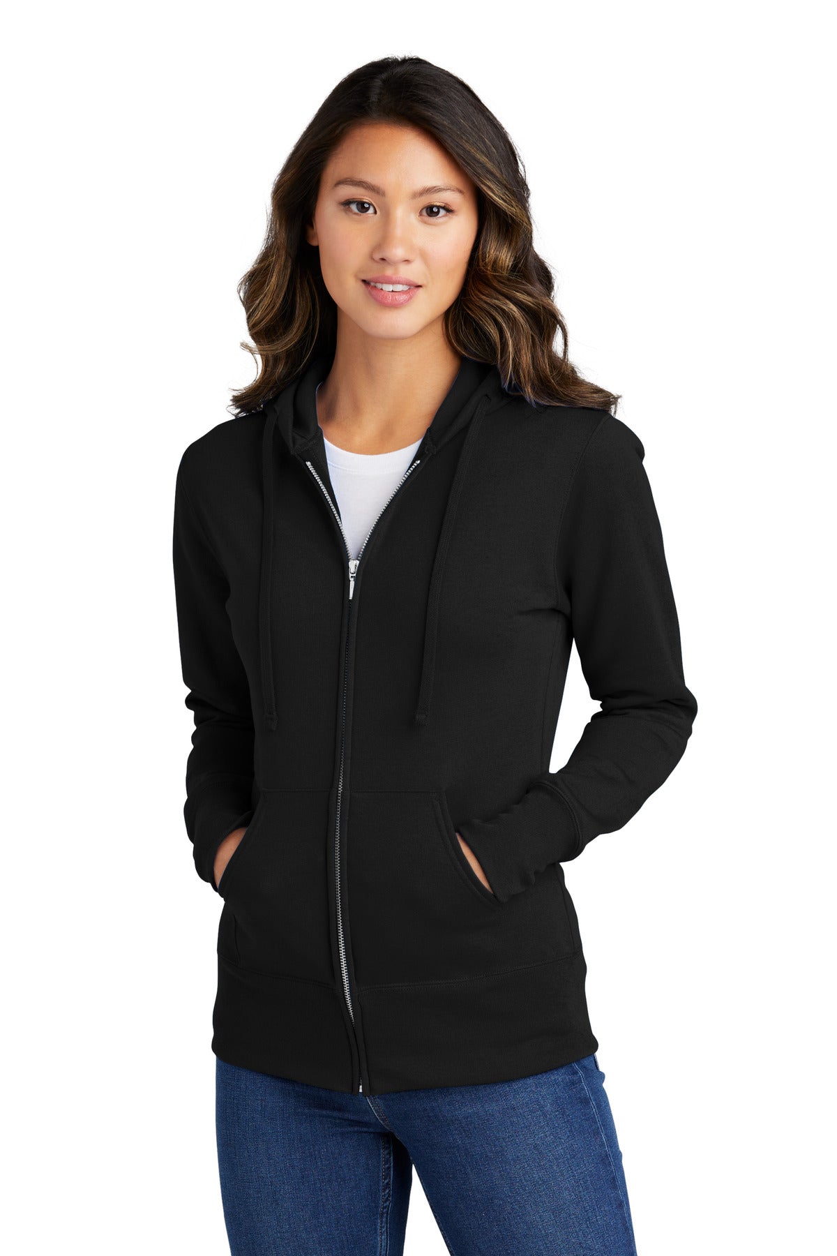 Port & CompanyÃ‚Â® Women's Core Fleece Full-Zip Hooded Sweatshirt. LPC78ZH