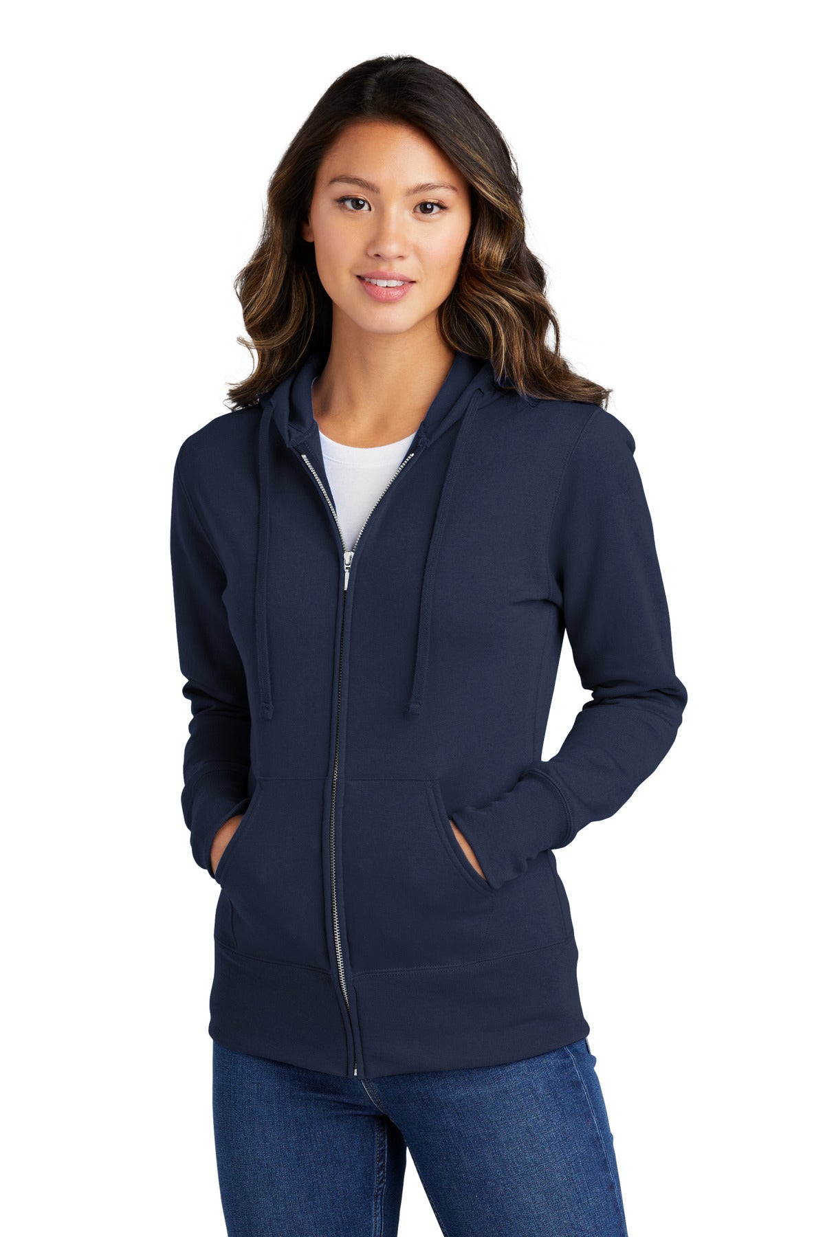 Port & CompanyÃ‚Â® Women's Core Fleece Full-Zip Hooded Sweatshirt. LPC78ZH