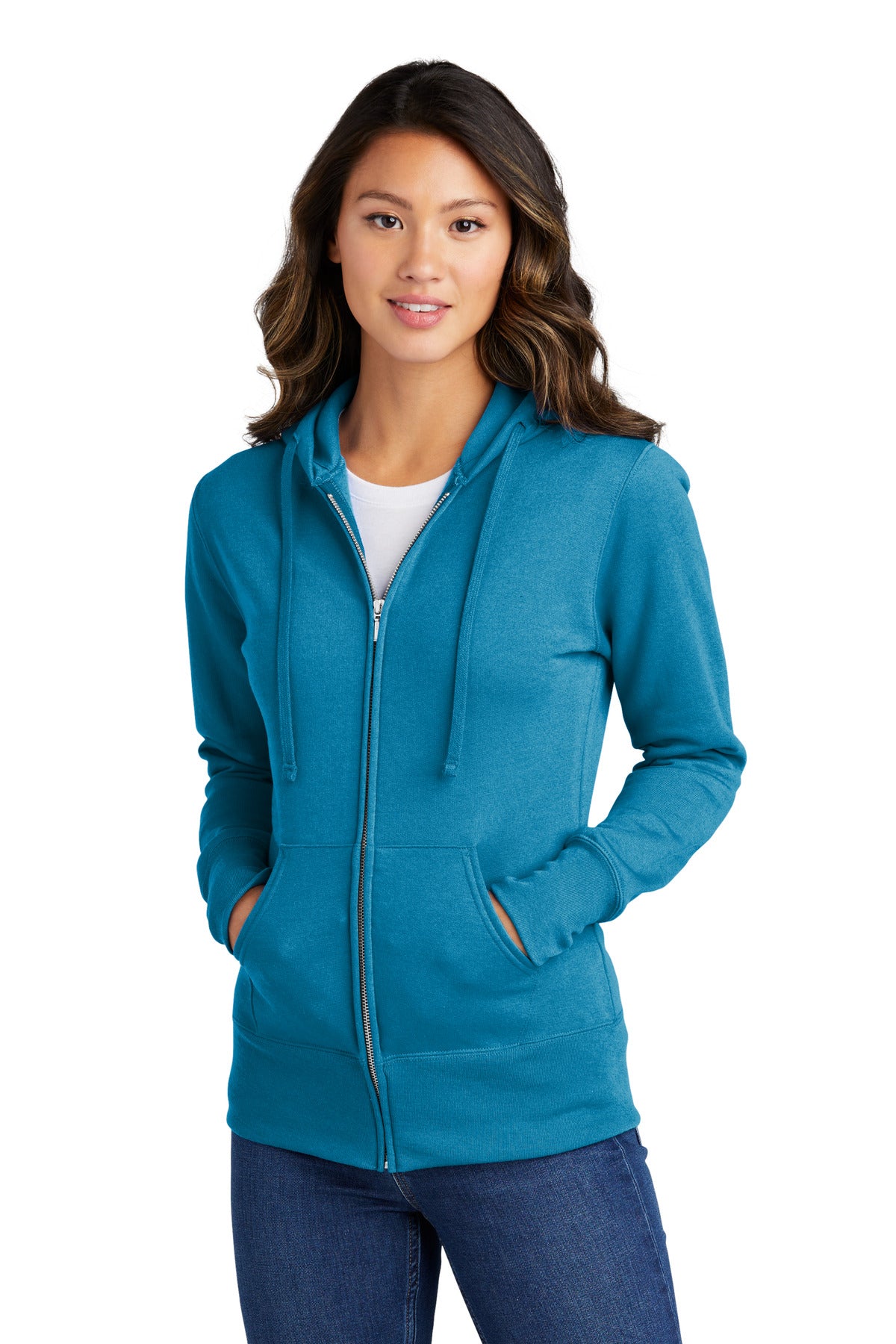 Port & CompanyÃ‚Â® Women's Core Fleece Full-Zip Hooded Sweatshirt. LPC78ZH