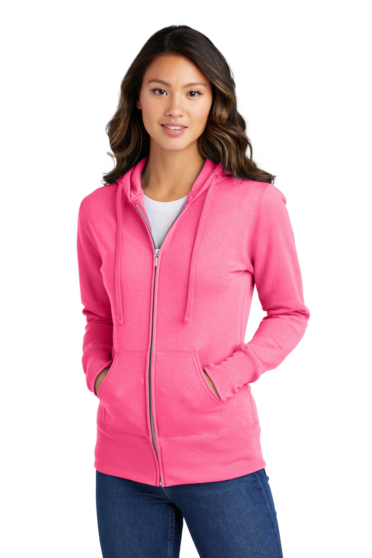 Port & CompanyÃ‚Â® Women's Core Fleece Full-Zip Hooded Sweatshirt. LPC78ZH