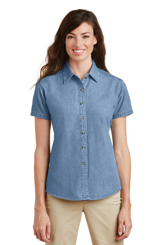 Port & Company? Women's Short Sleeve Value Denim Shirt.  LSP11