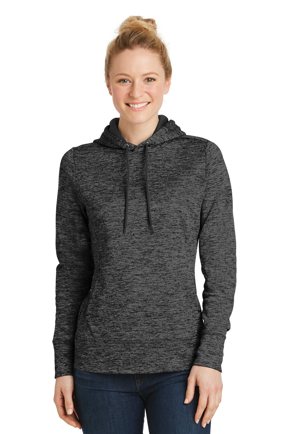 Sport-TekÃ‚Â® Women's PosiChargeÃ‚Â® Electric Heather Fleece Hooded Pullover. LST225