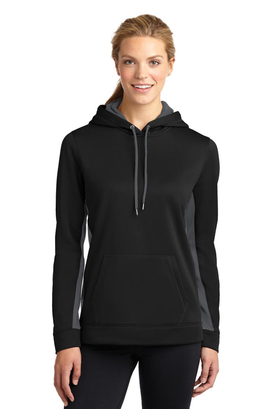 Sport-TekÃ‚Â® Women's Sport-WickÃ‚Â® Fleece Colorblock Hooded Pullover. LST235