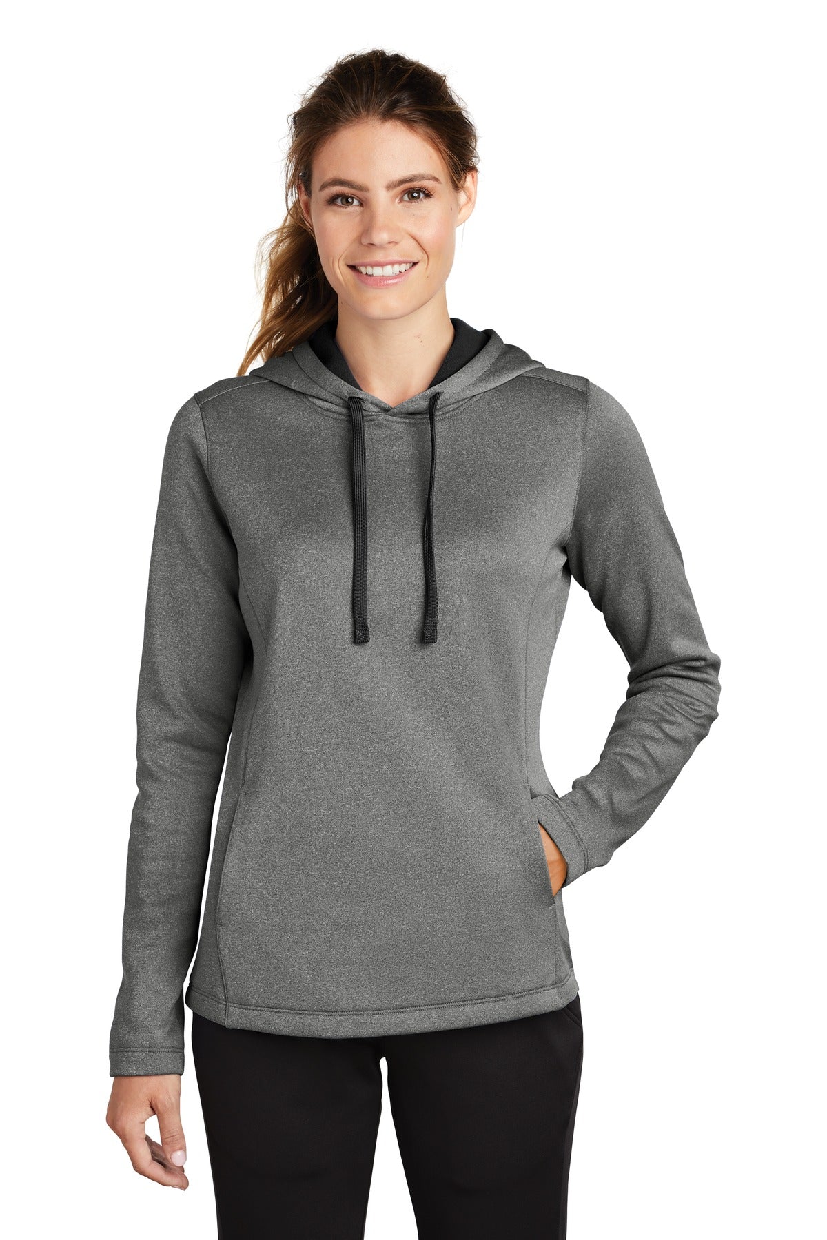 Sport-Tek ? Women's PosiCharge ? Sport-Wick ? Heather Fleece Hooded Pullover. LST264