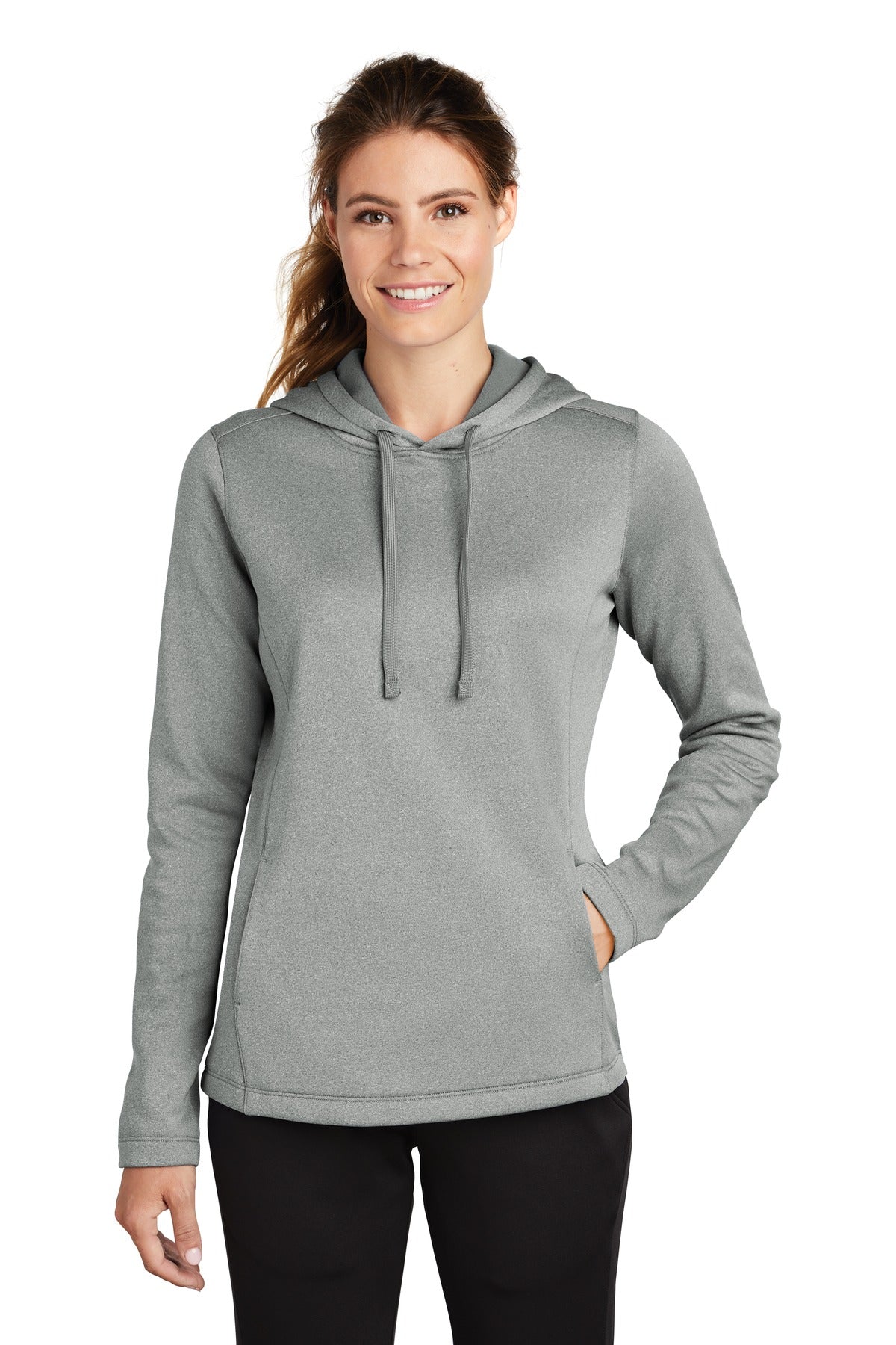 Sport-Tek ? Women's PosiCharge ? Sport-Wick ? Heather Fleece Hooded Pullover. LST264