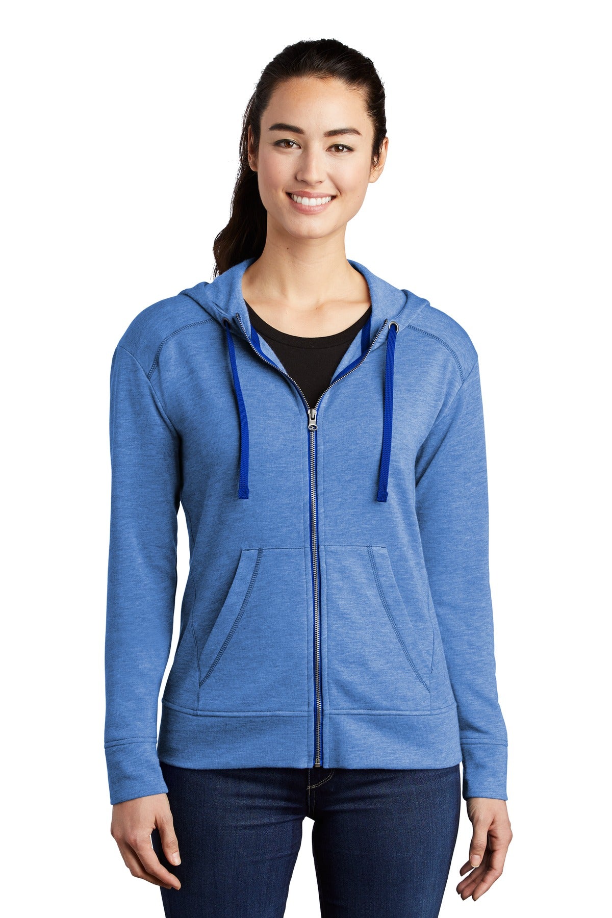 Sport-Tek Ã‚Â® Women's PosiCharge Ã‚Â® Tri-Blend Wicking Fleece Full-Zip Hooded Jacket LST293