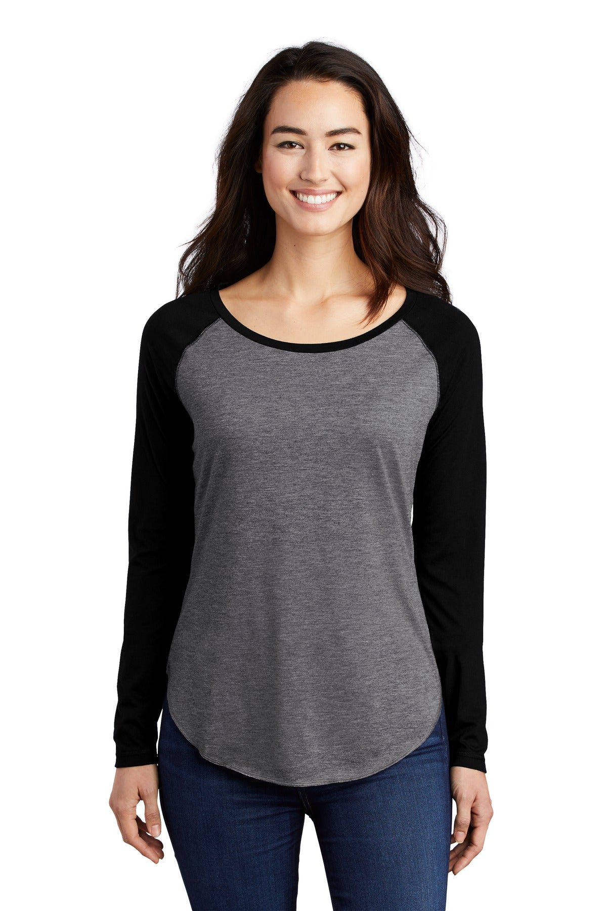 Sport-Tek Â® Women's PosiCharge Â® Long Sleeve Tri-Blend Wicking Scoop Neck Raglan Tee LST400LS