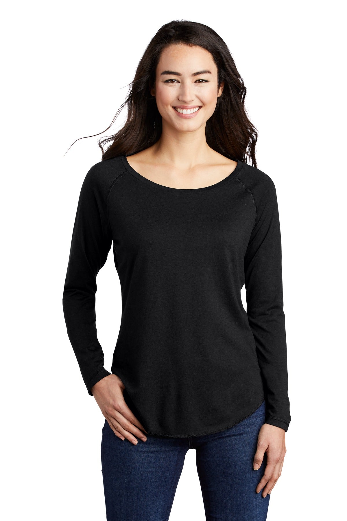 Sport-Tek Â® Women's PosiCharge Â® Long Sleeve Tri-Blend Wicking Scoop Neck Raglan Tee LST400LS