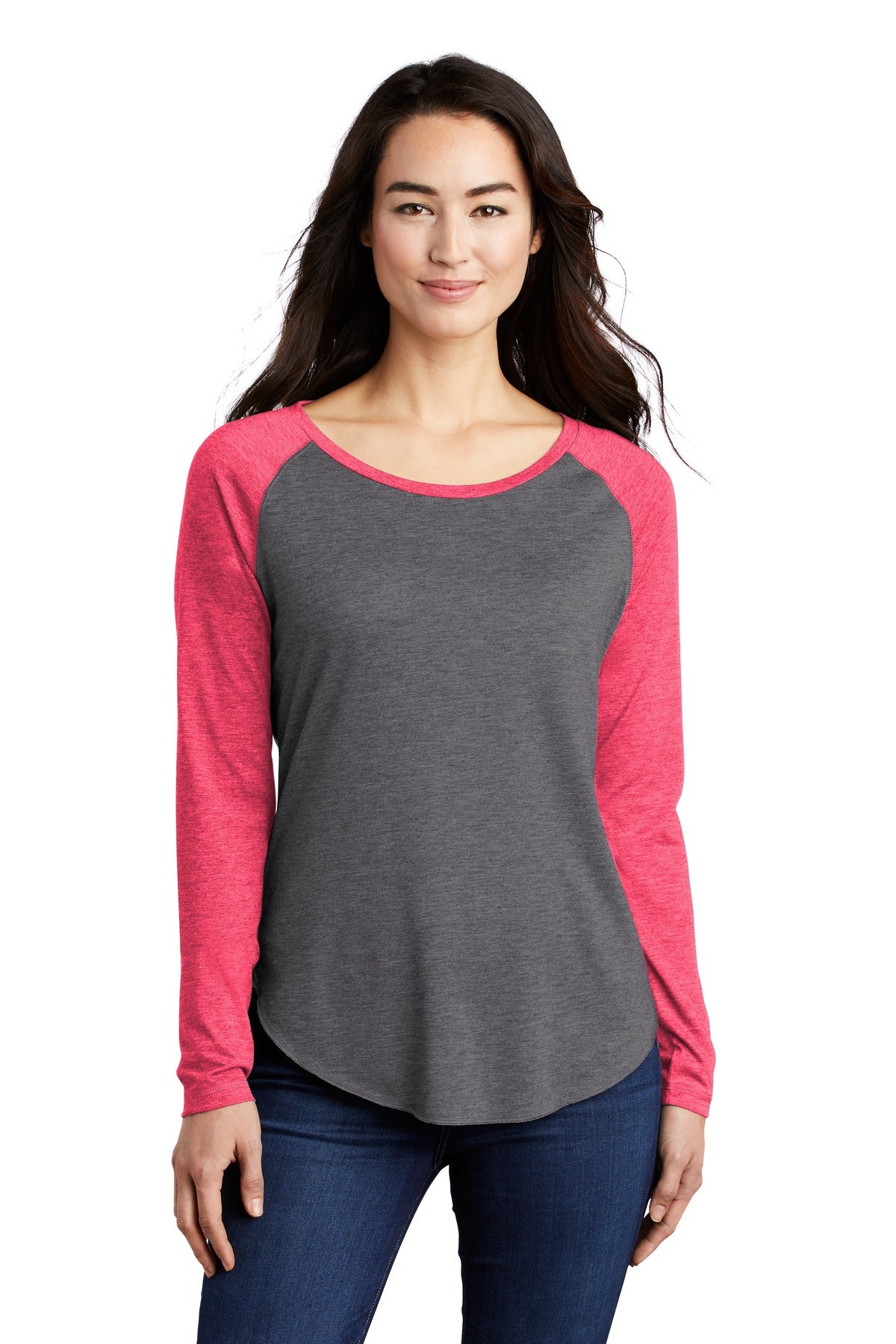 Sport-Tek Â® Women's PosiCharge Â® Long Sleeve Tri-Blend Wicking Scoop Neck Raglan Tee LST400LS