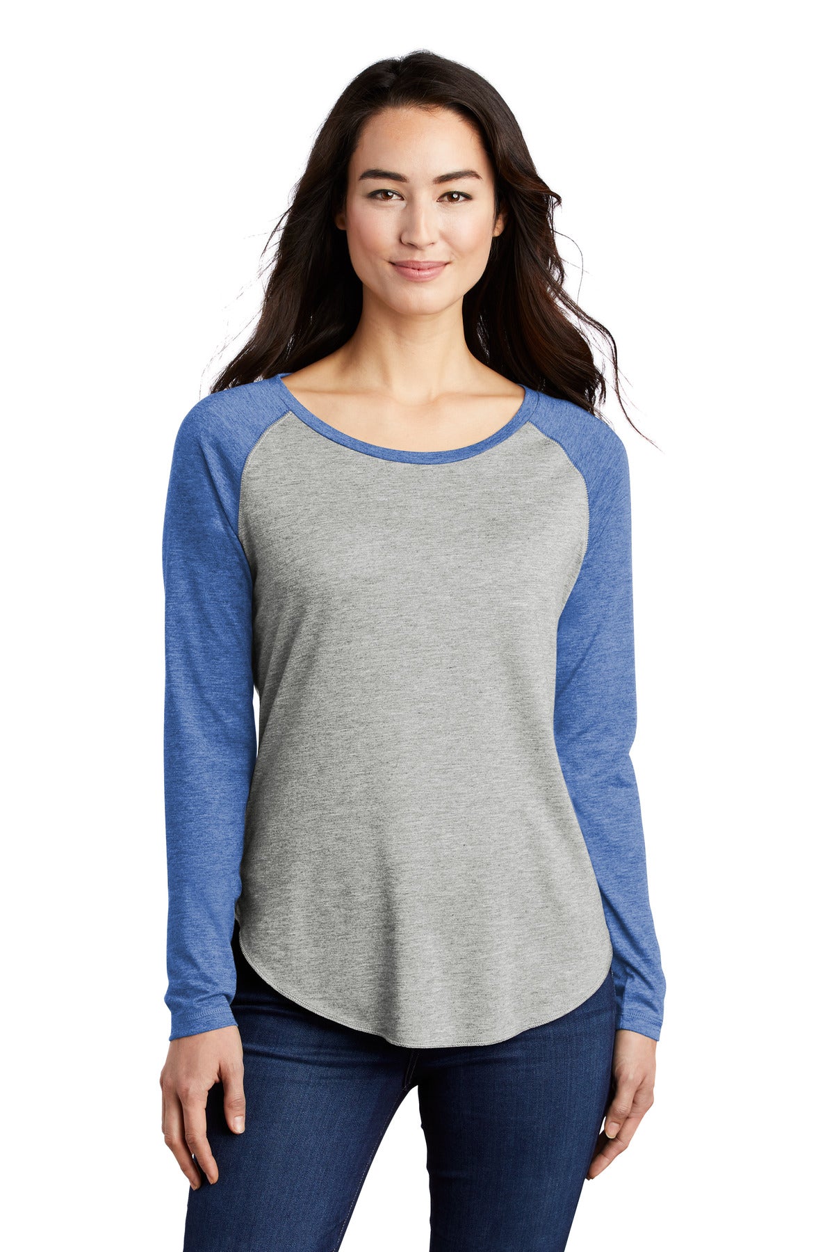 Sport-Tek Â® Women's PosiCharge Â® Long Sleeve Tri-Blend Wicking Scoop Neck Raglan Tee LST400LS