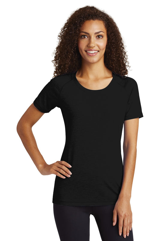 Sport-Tek Â® Women's PosiCharge Â® Tri-Blend Wicking Scoop Neck Raglan Tee. LST400