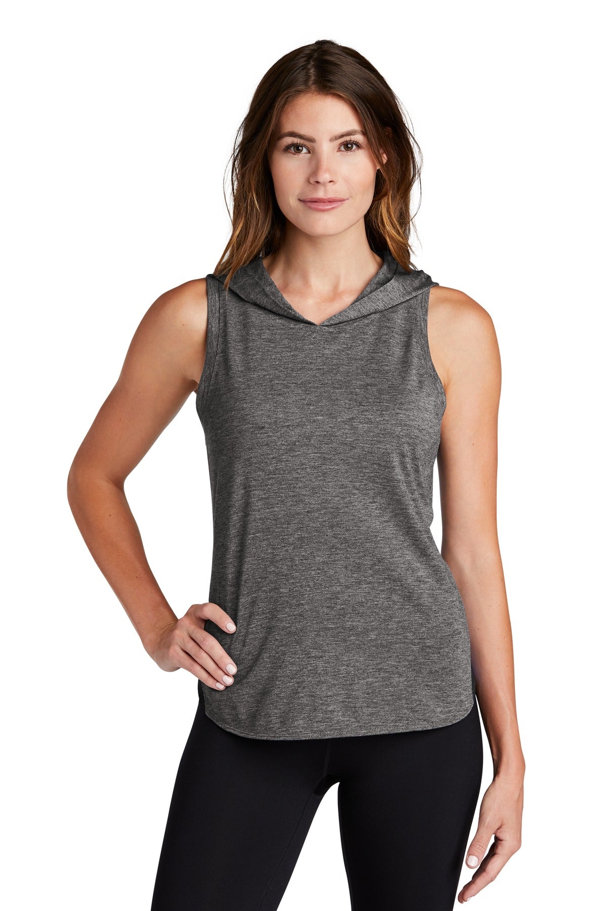 Sport-Tek ? Women's PosiCharge ? Tri-Blend Wicking Draft Hoodie Tank. LST410