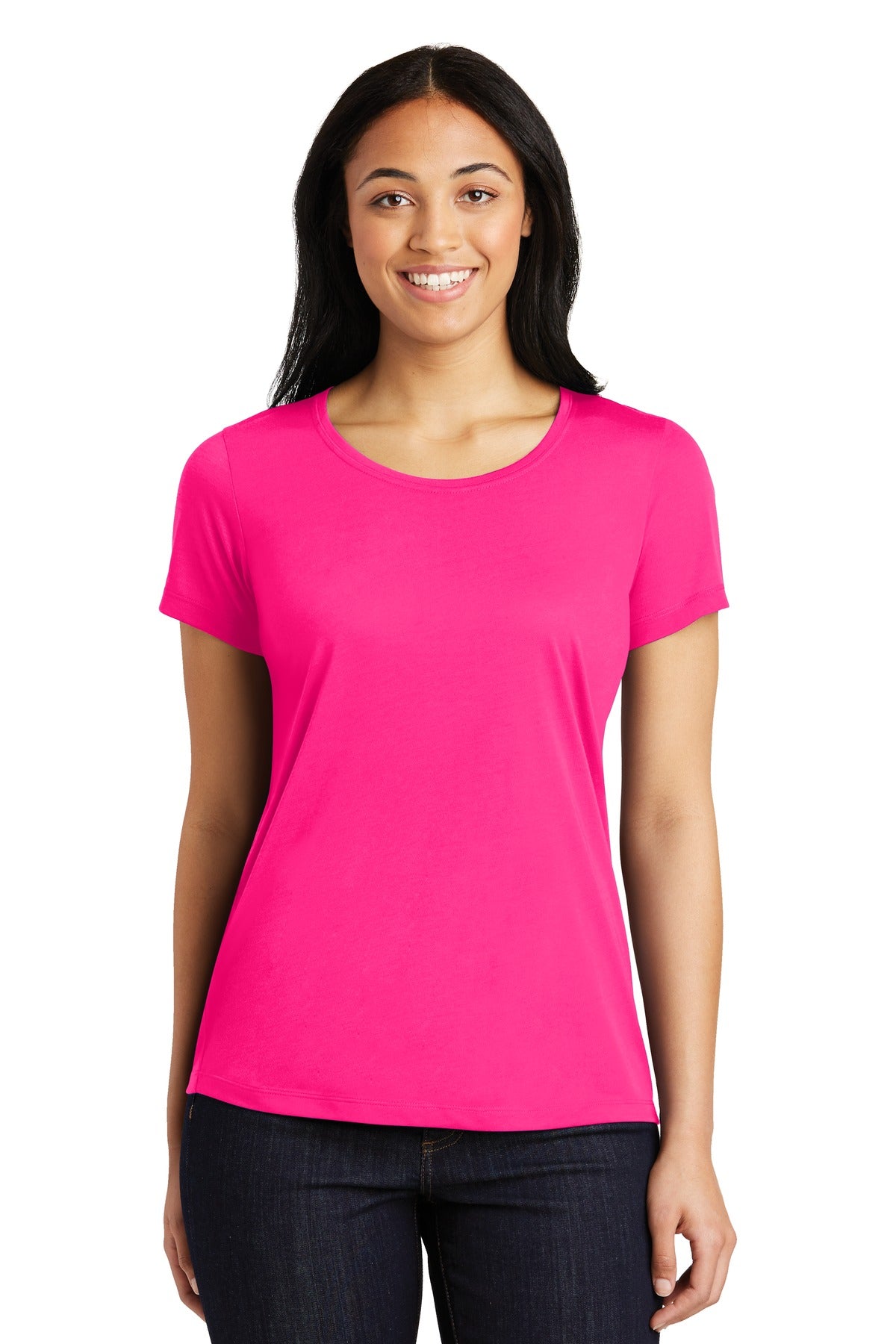 Sport-TekÂ® Women's PosiChargeÂ® Competitorâ„¢ Cotton Touchâ„¢ Scoop Neck Tee. LST450