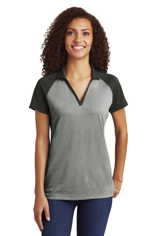 Sport-Tek Â® Women's PosiCharge Â® RacerMesh Â® Raglan Heather Block Polo. LST641