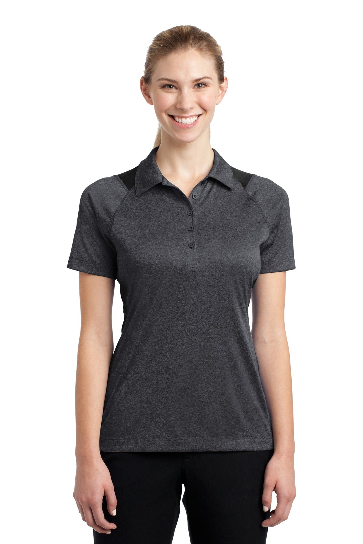 Sport-Tek? Women's Heather Colorblock Contender? Polo. LST665