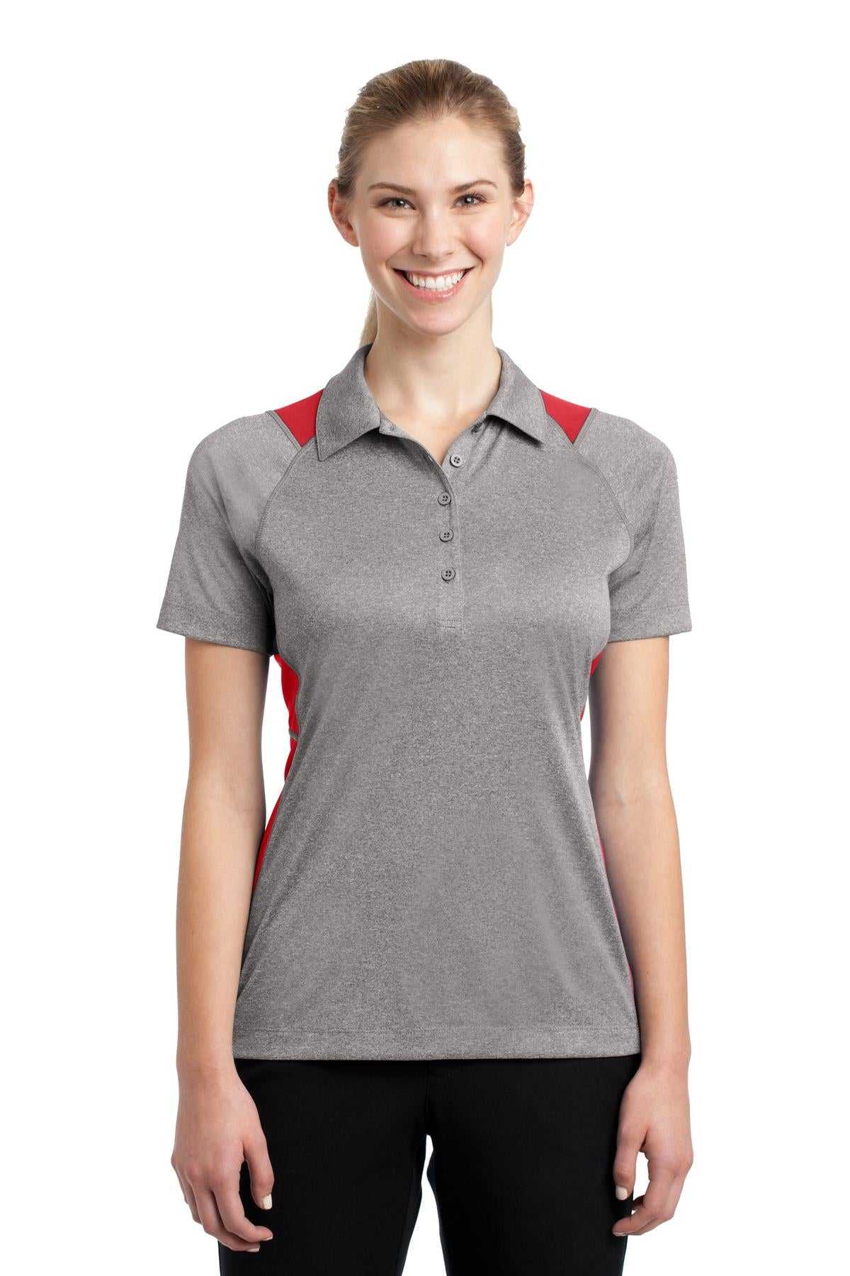 Sport-Tek? Women's Heather Colorblock Contender? Polo. LST665