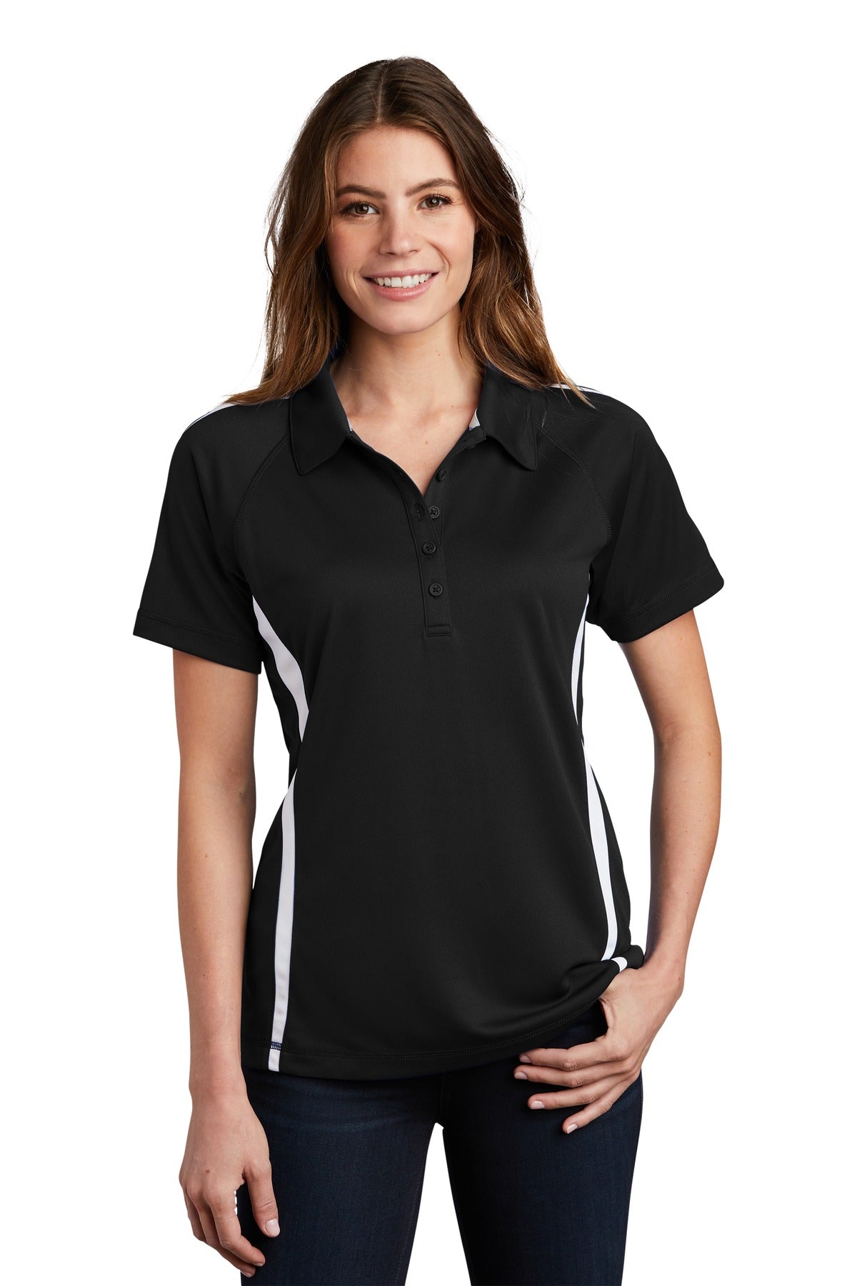 Sport-Tek? Women's PosiCharge? Micro-Mesh Colorblock Polo. LST685