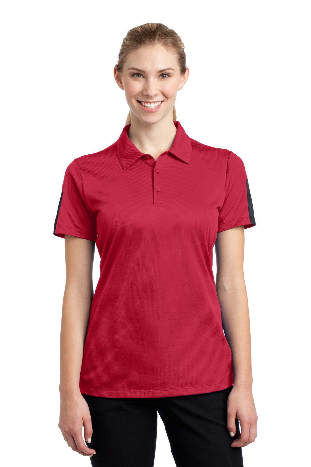 Sport-TekÂ® Women's PosiChargeÂ® Active Textured Colorblock Polo. LST695