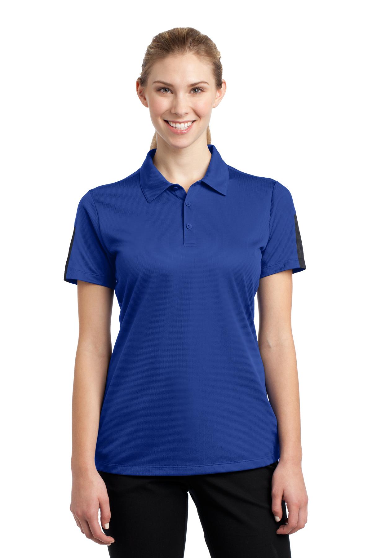 Sport-TekÂ® Women's PosiChargeÂ® Active Textured Colorblock Polo. LST695