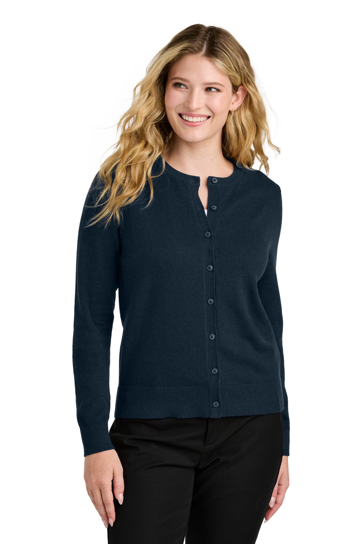 Port AuthorityÂ® Women's Easy Care Crewneck Cardigan Sweater LSW2870